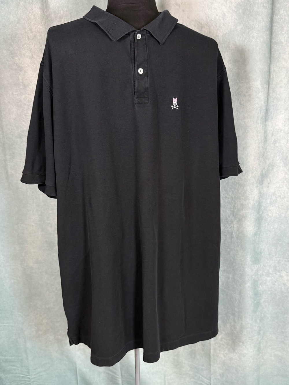 Men’s Big & Tall Psycho Bunny Black Polo with Bunny Logo 4XLT